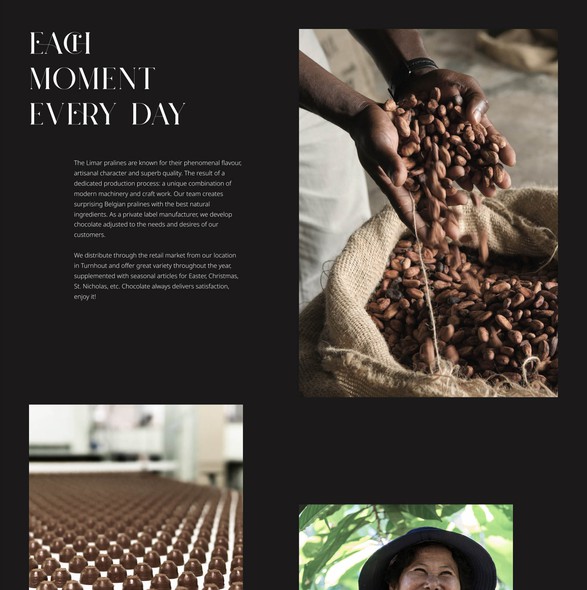 Sketch website with the title 'Premium Website Design for Chocolate Brand'