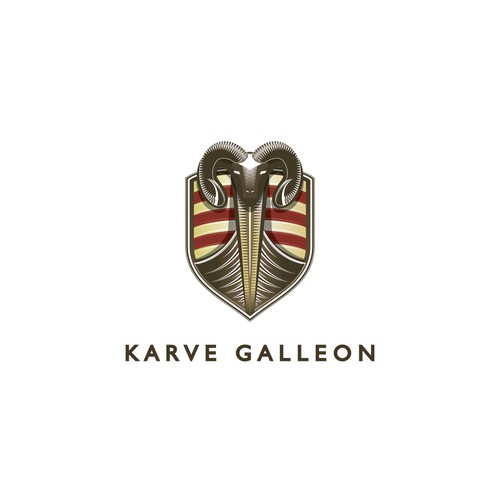 Boat logo with the title 'KARVE GALLEON'