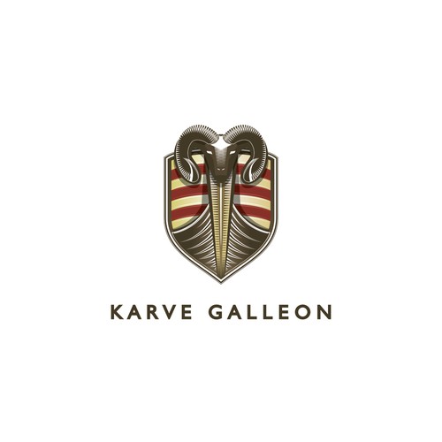 Viking logo with the title 'KARVE GALLEON'