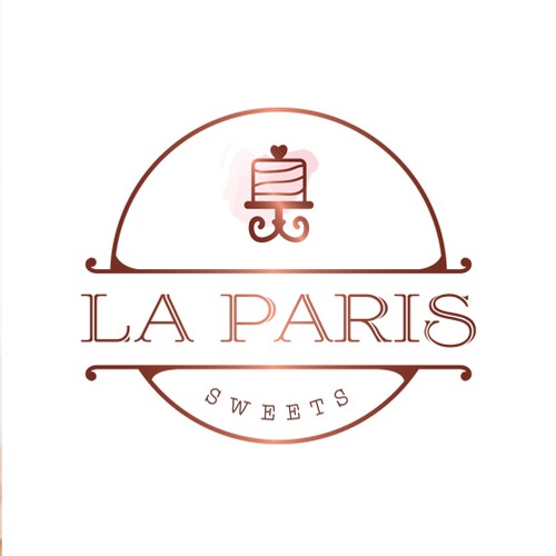 Metallic design with the title 'Feminine logo for a French patisserie boutique '