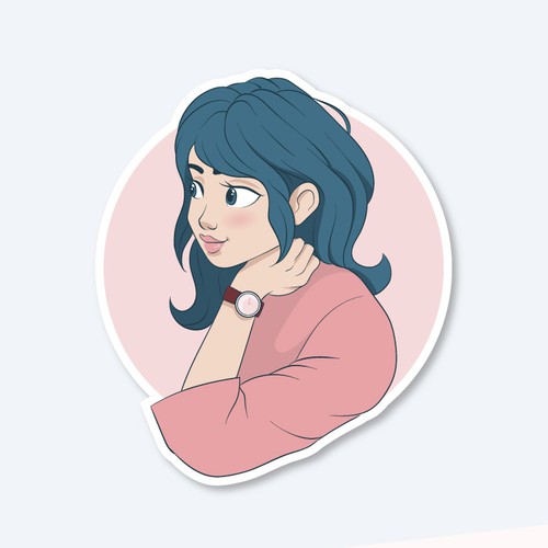 Sticker illustration with the title 'Sticker Illustration'