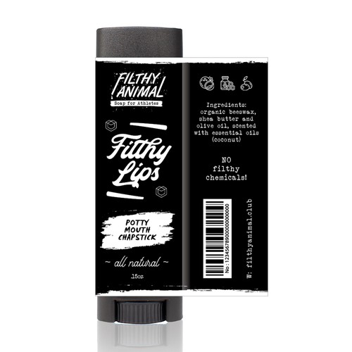 Contemporary packaging with the title 'Chapstick Lip Balm Label'