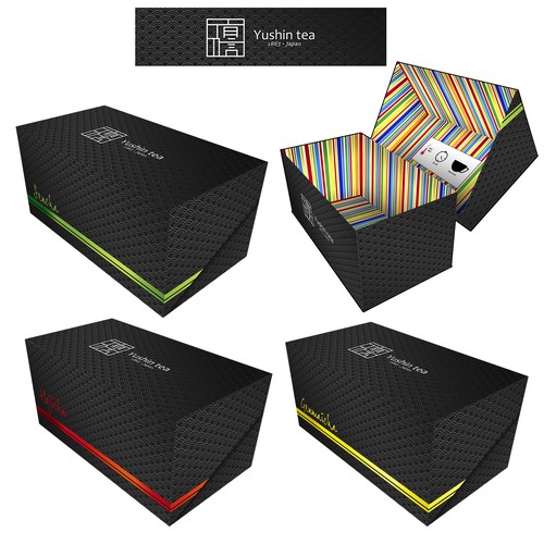 Tea packaging with the title 'Box Design'