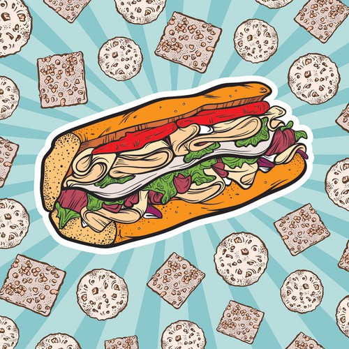Sandwich illustration with the title 'Vector Graphic'