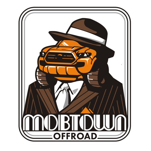 Art Deco logo with the title 'Mobster illustration for Mobtown Offroad'
