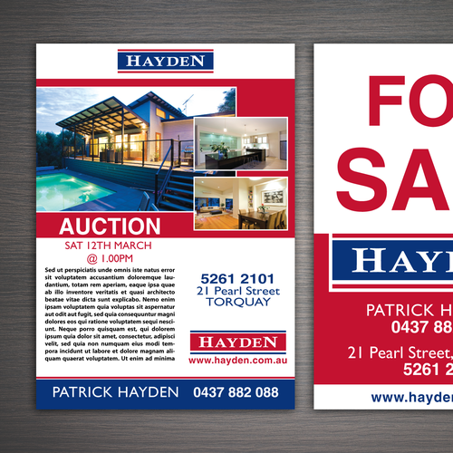 Poster logo with the title 'design for Hayden Real Estate'