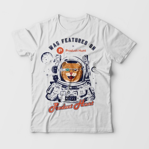 Cat t-shirt with the title 'T shirt Design for "Product Hunt"'