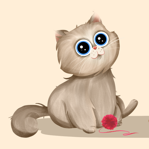 Pet illustration with the title 'Character design'