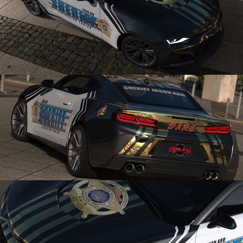 Sheriff design with the title 'Car wrap - sheriff theme'
