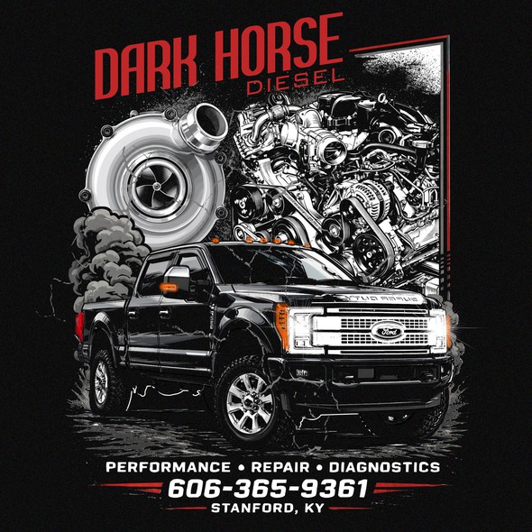 Engine design with the title 'DHD'