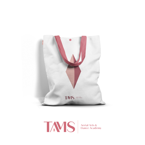 Empowerment logo with the title 'TAMS Aerial Arts & Dance Studio Print Bag Concept'