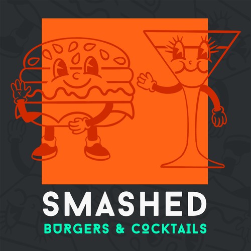 Funky logo with the title 'Retro meets modern. Restaurant logo'