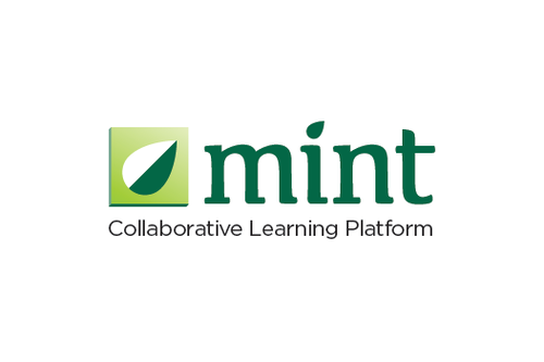 Dimensional design with the title 'Mint Collaborative Learning Platform Logo'