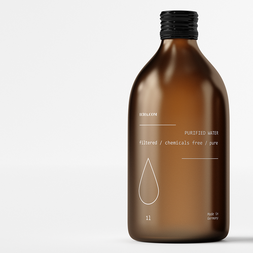 Minimal design with the title 'purified water'