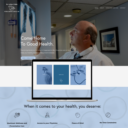 Care design with the title 'Dr. Arthur Childs Medical Home'