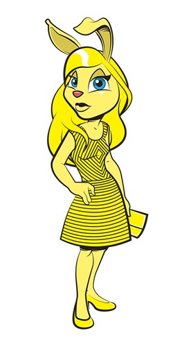 Bee illustration with the title 'HENS out of the COOP Bunny'