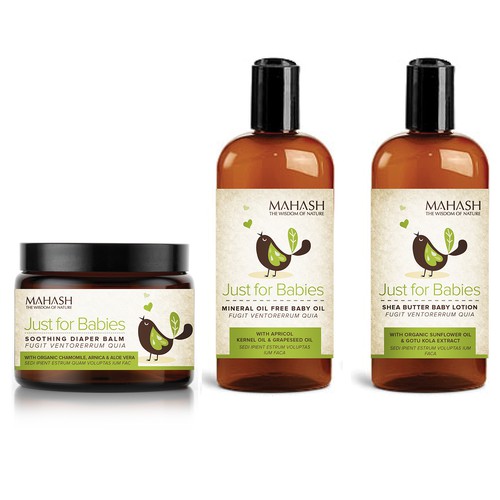 Label with the title 'Organic Baby Line - Label Design'