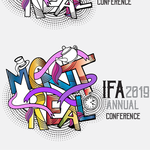 Alice in Wonderland design with the title 'Logo'