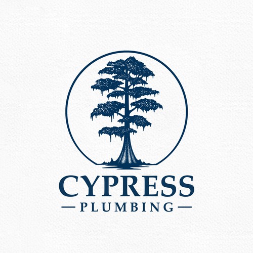 Plumbing design with the title 'Cypress Tree Pluming Logo'