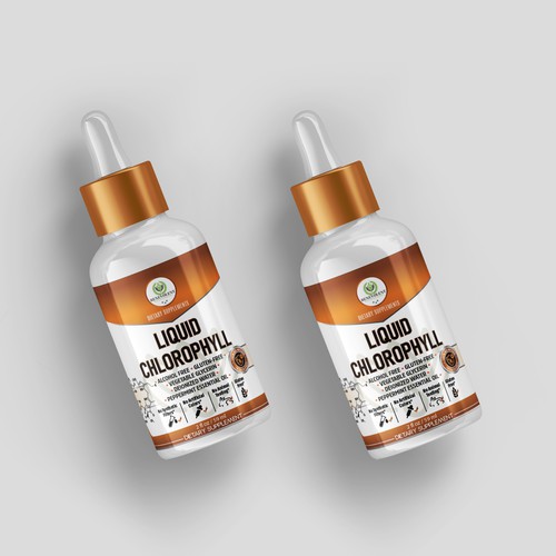 Liquid packaging with the title 'Design a dropper bottle label for a premium supplement brand.'
