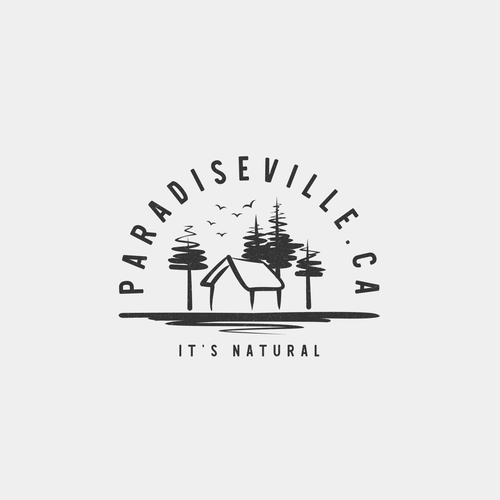 Cottage logo with the title 'Paradiseville.ca Logo'