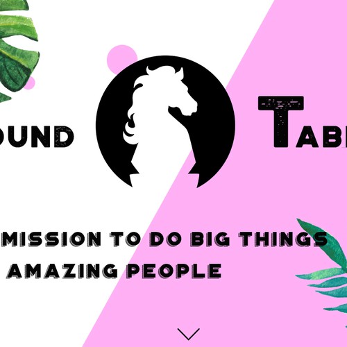 Pink website with the title 'Round Table Creative Agency Landing Page'