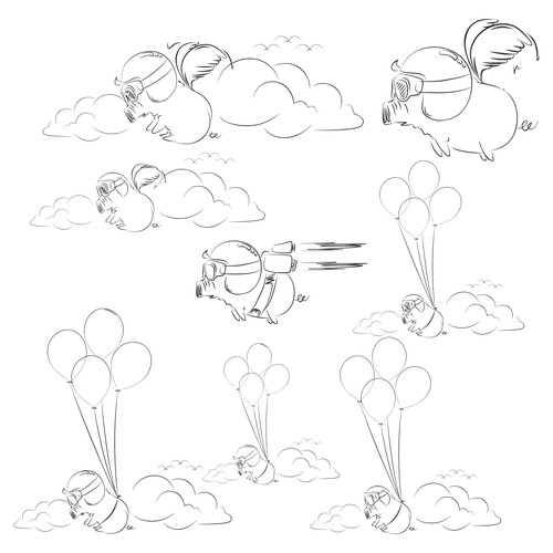 Animal character artwork with the title 'Cool Pig'