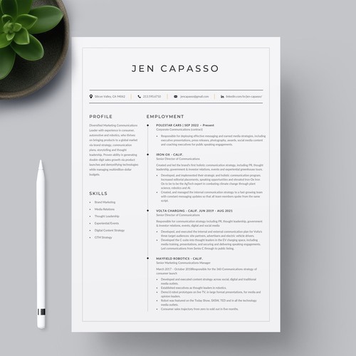 CV design with the title 'Minimal Resume Design '