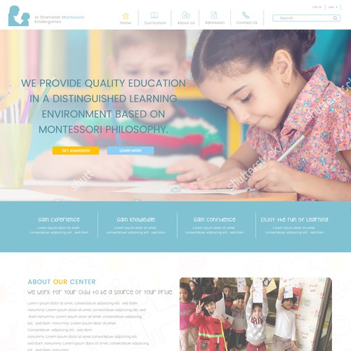 Kindergarten design with the title 'Kindergarten'