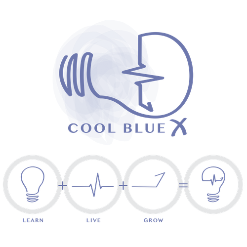 Growth brand with the title 'Cool Blue X. Logo'