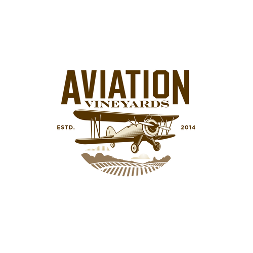 Vineyard logo with the title 'Logo concept for Aviation vineyard'