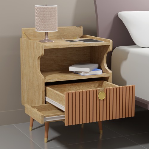 3-dimensional design with the title 'Bedside table design'