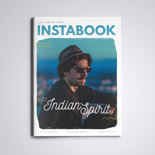 Layout design with the title 'Magazine Cover for The Indian Face Instabook'