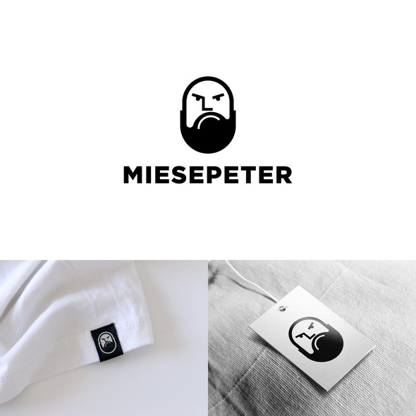Face logo with the title 'MIESEPETER LOGO'