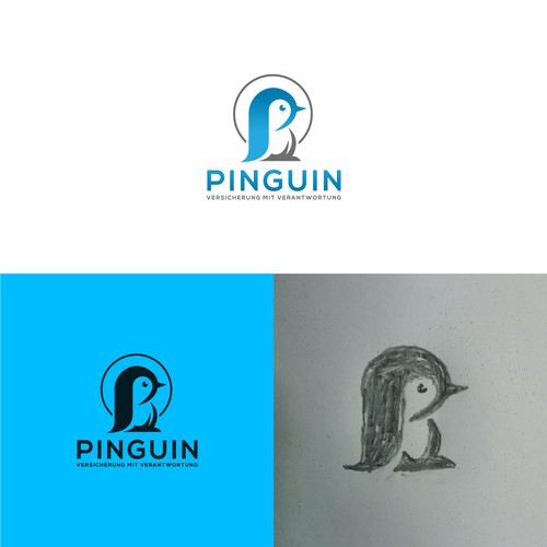 Penguin logo with the title 'Create logo for social impact insurance service "Pinguin"'