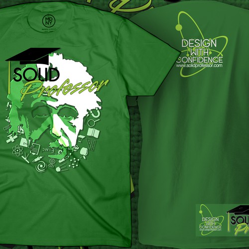 Einstein design with the title 'Solid Professor Website T-Shirt'