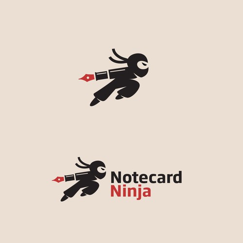 Ninja gift logo template. Gift store logo design. Combined the