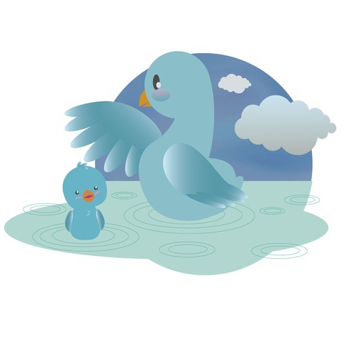 Bird artwork with the title 'BLUE BIRD '