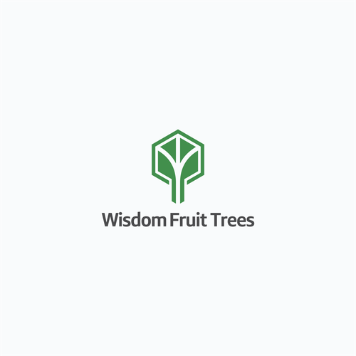 Tree design with the title 'Logo for Wisdom Fruit Trees'
