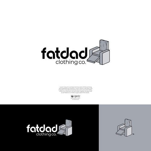Sofa design with the title 'fatdad logo'