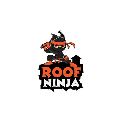 Parkour logo with the title 'roofer ninja '