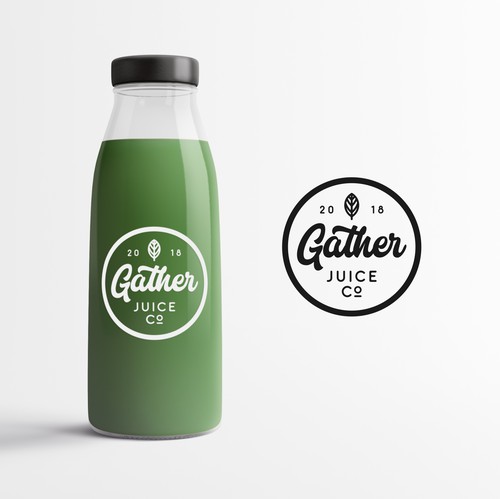 Hand-lettered logo with the title 'Hand Lettering Logo for Gather Juice co'