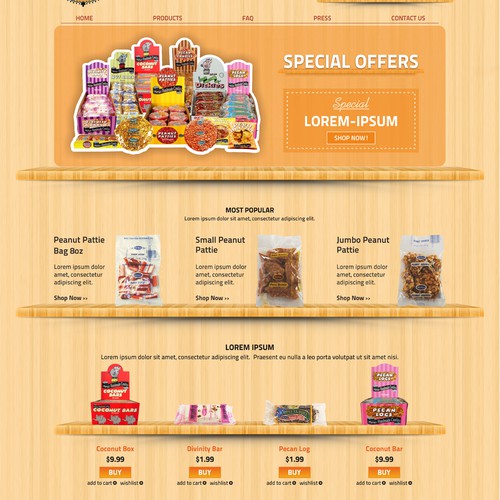 Classic website with the title 'New website design wanted for Tyler Candy Company'