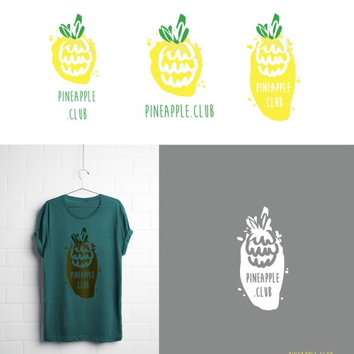 Pineapple logo with the title 'Create a badass logo for our Bangkok based streetwear line'