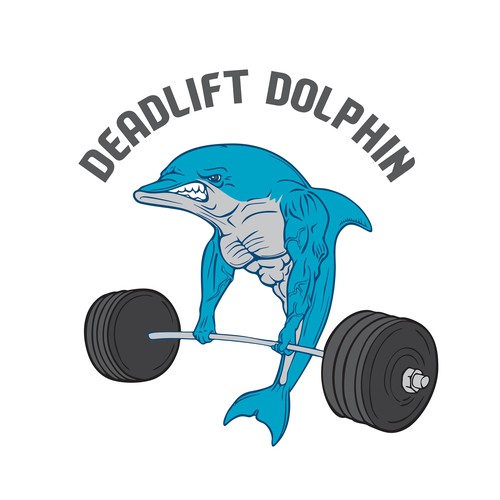 Dolphin design with the title 'Deadlift Dolphin T-Shirt design'