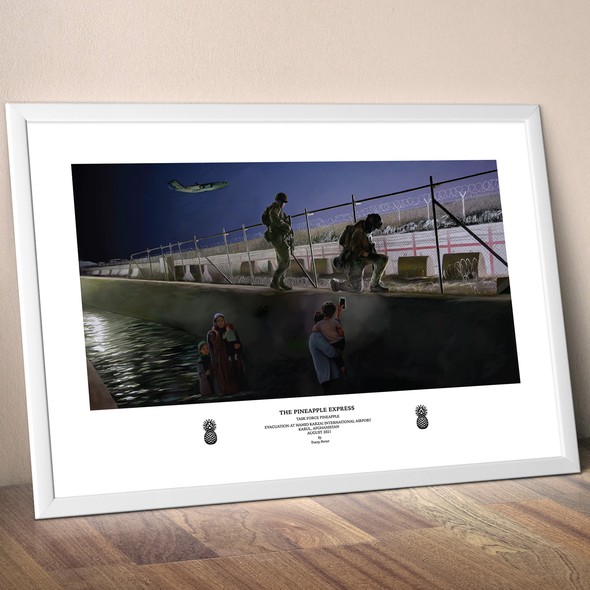 Military design with the title 'Digital painting for veterans'