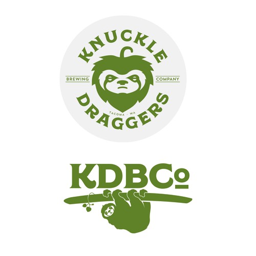 Sloth logo with the title 'Knucke Draggers Brewing Co'
