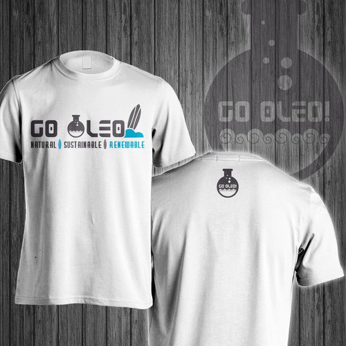 Flat t-shirt with the title 'Go Oleo Surf'