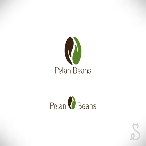 Bean logo with the title 'Coffee beans logo design'
