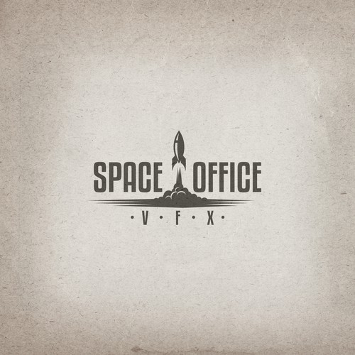 Spaceship logo with the title 'Logo concept for a visual effects company'